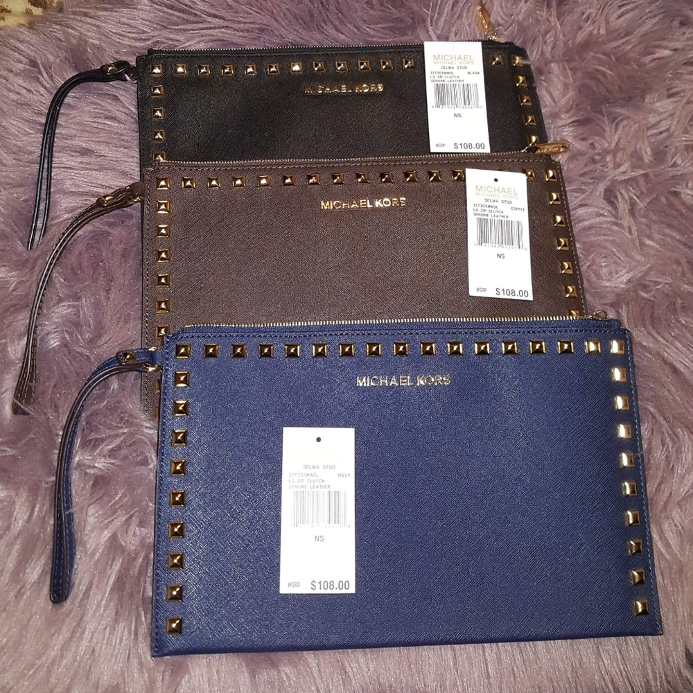 Michael Kors (2) black and 1 brown, new, leather p